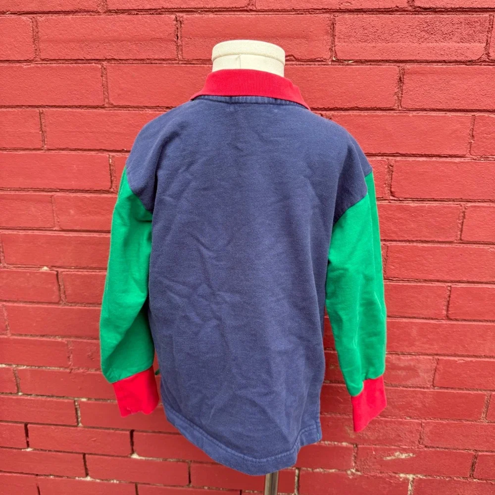 Vintage Gymboree 90s 1/4 Zip Pullover Soccer Patch Colorblock Rainbow Tags